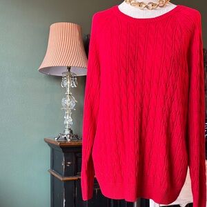 Women's Red Cable Knit Sweater Croft & Barrow